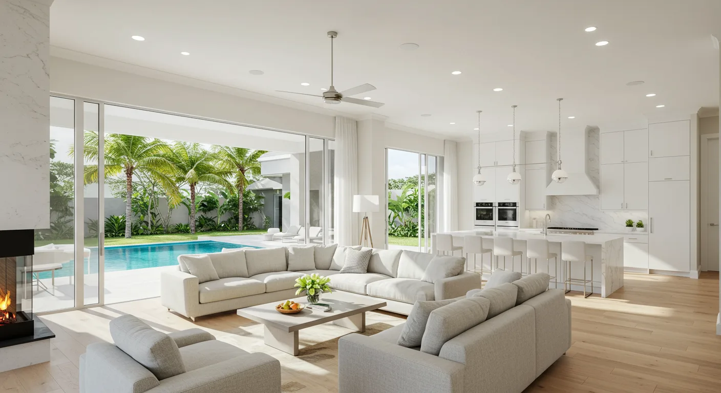 Modern Florida home interior with open floor plan